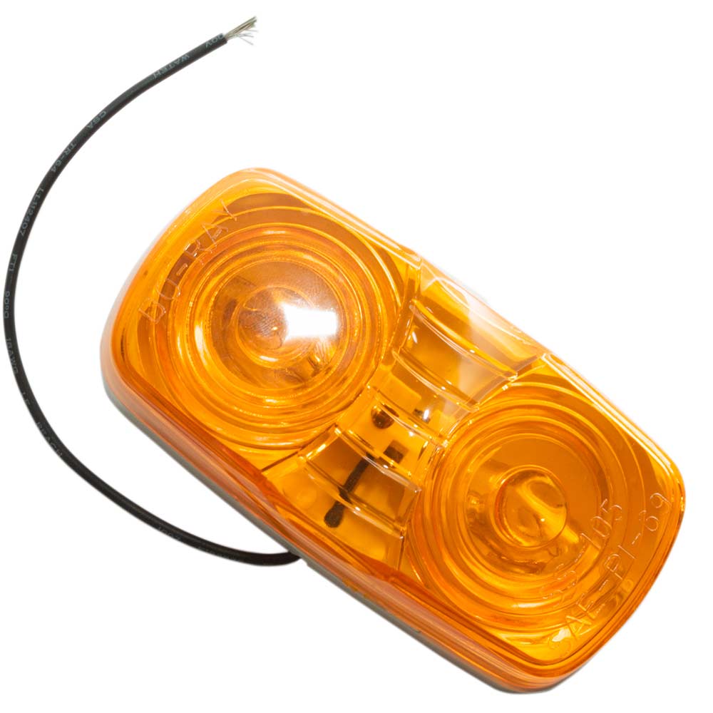 2x Amber Yellow BA9S COB LED Bulbs - 12V DC For Side Marker, Clearance & Indicator Lights