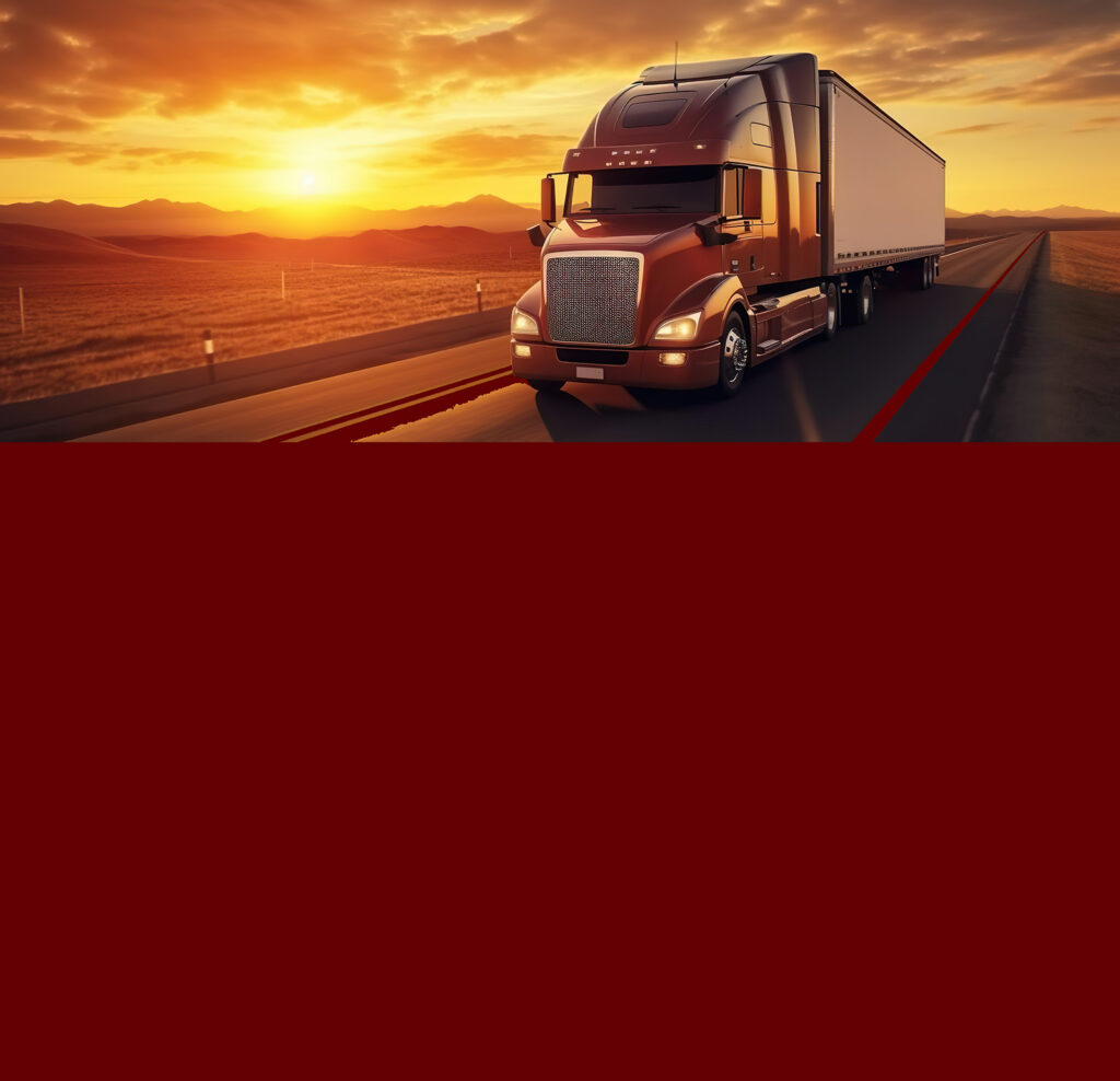 Semi truck on an open road